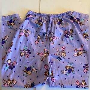 NWOT Y2K Arizona Jean Company purple monkey printed pajama bottoms